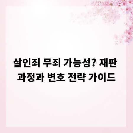 살인죄 무죄 가능성? 재판 과정과 변호 전략 가이드