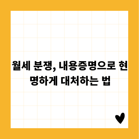 월세 분쟁, 내용증명으로 현명하게 대처하는 법