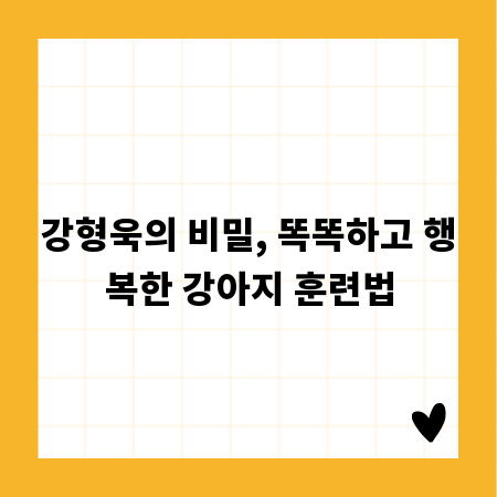 강형욱의 비밀, 똑똑하고 행복한 강아지 훈련법