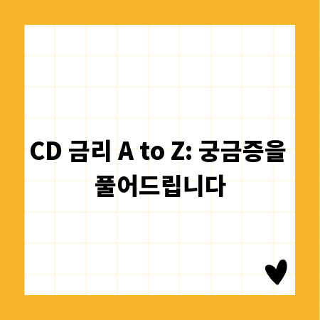 CD 금리 A to Z: 궁금증을 풀어드립니다