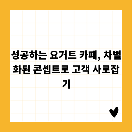 성공하는 요거트 카페, 차별화된 콘셉트로 고객 사로잡기