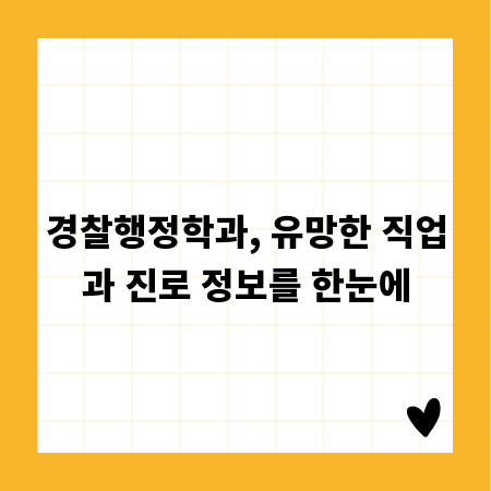 경찰행정학과, 유망한 직업과 진로 정보를 한눈에