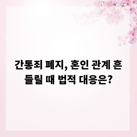간통죄 폐지, 혼인 관계 흔들릴 때 법적 대응은?