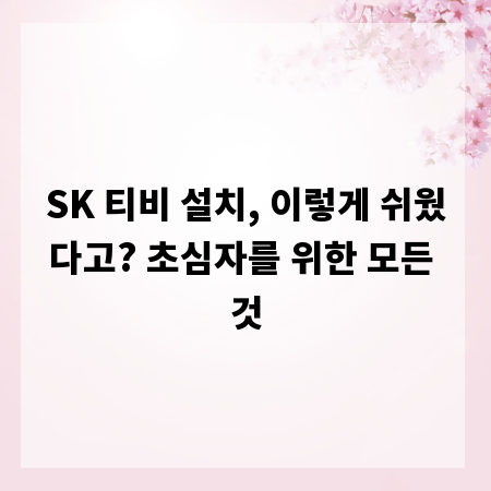 SK 티비 설치, 이렇게 쉬웠다고? 초심자를 위한 모든 것
