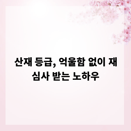 산재 등급, 억울함 없이 재심사 받는 노하우
