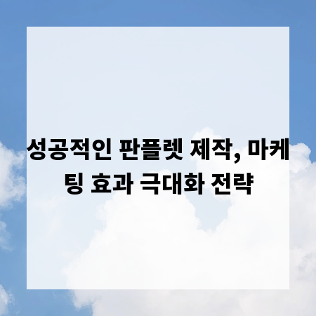 성공적인 판플렛 제작, 마케팅 효과 극대화 전략
