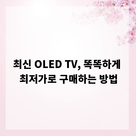 최신 OLED TV, 똑똑하게 최저가로 구매하는 방법