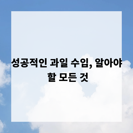 성공적인 과일 수입, 알아야 할 모든 것