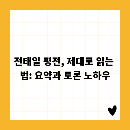 전태일 평전, 제대로 읽는 법: 요약과 토론 노하우