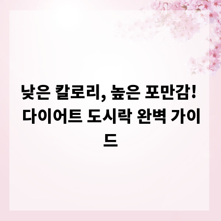 낮은 칼로리, 높은 포만감! 다이어트 도시락 완벽 가이드