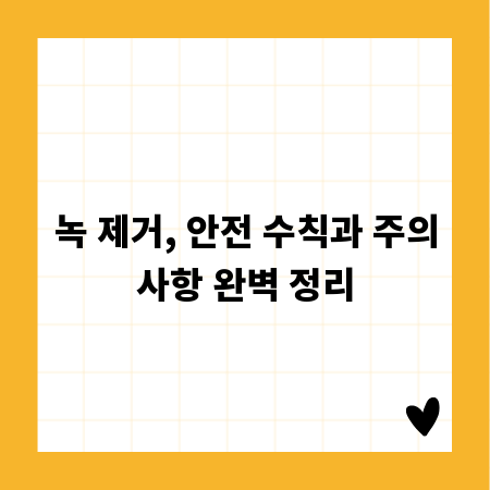녹 제거, 안전 수칙과 주의사항 완벽 정리