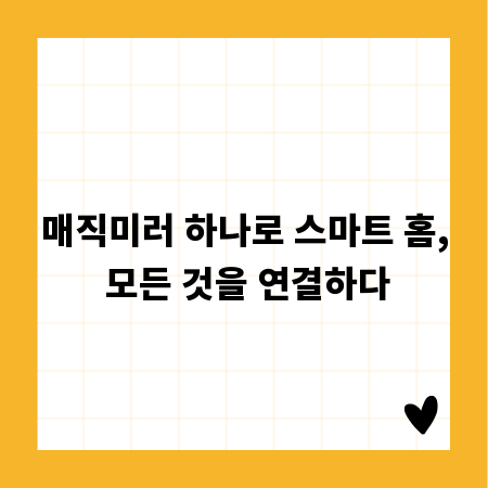 매직미러 하나로 스마트 홈, 모든 것을 연결하다