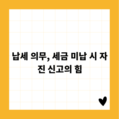 납세 의무, 세금 미납 시 자진 신고의 힘
