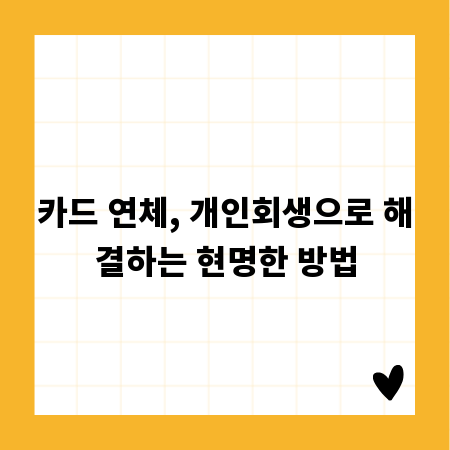 카드 연체, 개인회생으로 해결하는 현명한 방법