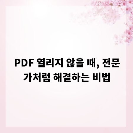 PDF 열리지 않을 때, 전문가처럼 해결하는 비법