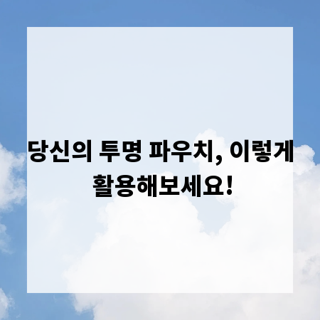 당신의 투명 파우치, 이렇게 활용해보세요!