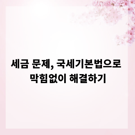 세금 문제, 국세기본법으로 막힘없이 해결하기