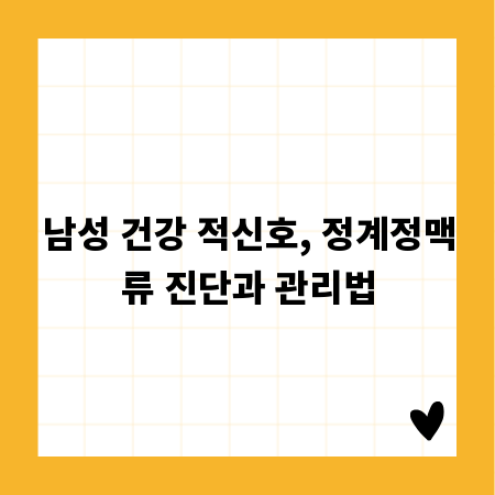 남성 건강 적신호, 정계정맥류 진단과 관리법