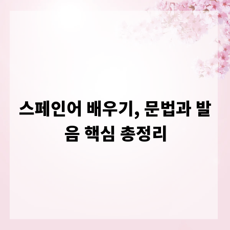 스페인어 배우기, 문법과 발음 핵심 총정리