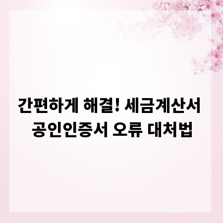 간편하게 해결! 세금계산서 공인인증서 오류 대처법