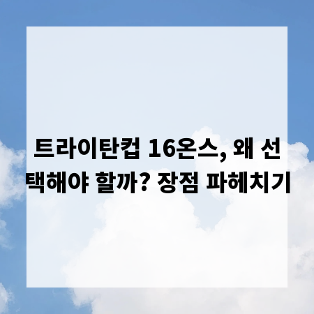 트라이탄컵 16온스, 왜 선택해야 할까? 장점 파헤치기