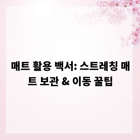 매트 활용 백서: 스트레칭 매트 보관 & 이동 꿀팁