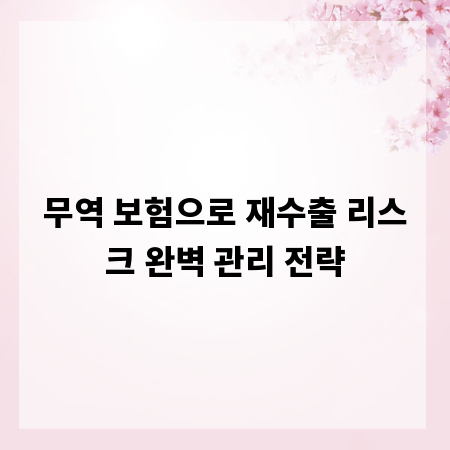 무역 보험으로 재수출 리스크 완벽 관리 전략