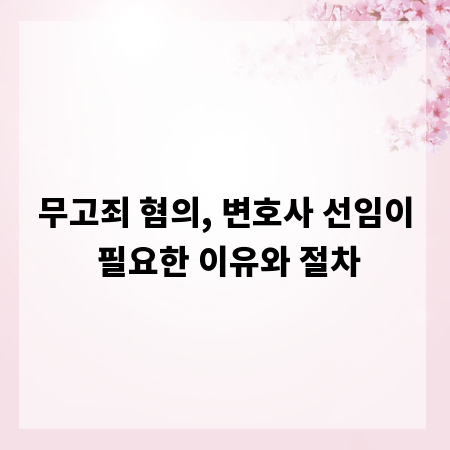 무고죄 혐의, 변호사 선임이 필요한 이유와 절차