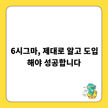 6시그마, 제대로 알고 도입해야 성공합니다