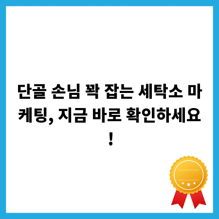 단골 손님 꽉 잡는 세탁소 마케팅, 지금 바로 확인하세요!