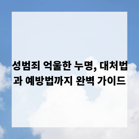 성범죄 억울한 누명, 대처법과 예방법까지 완벽 가이드