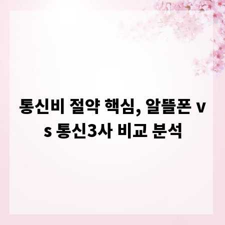 통신비 절약 핵심, 알뜰폰 vs 통신3사 비교 분석