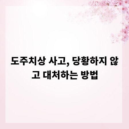 도주치상 사고, 당황하지 않고 대처하는 방법
