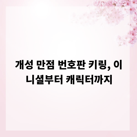 개성 만점 번호판 키링, 이니셜부터 캐릭터까지