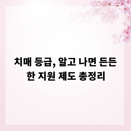 치매 등급, 알고 나면 든든한 지원 제도 총정리